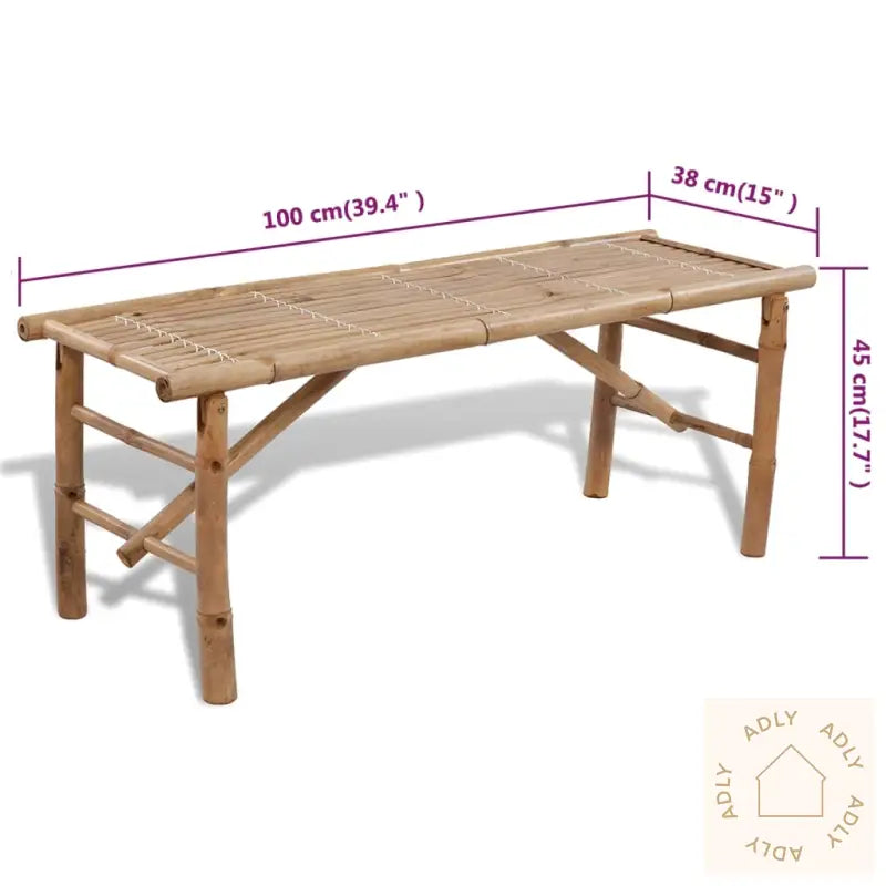 Ølbord Med 2 Benker 100 Cm Bambus