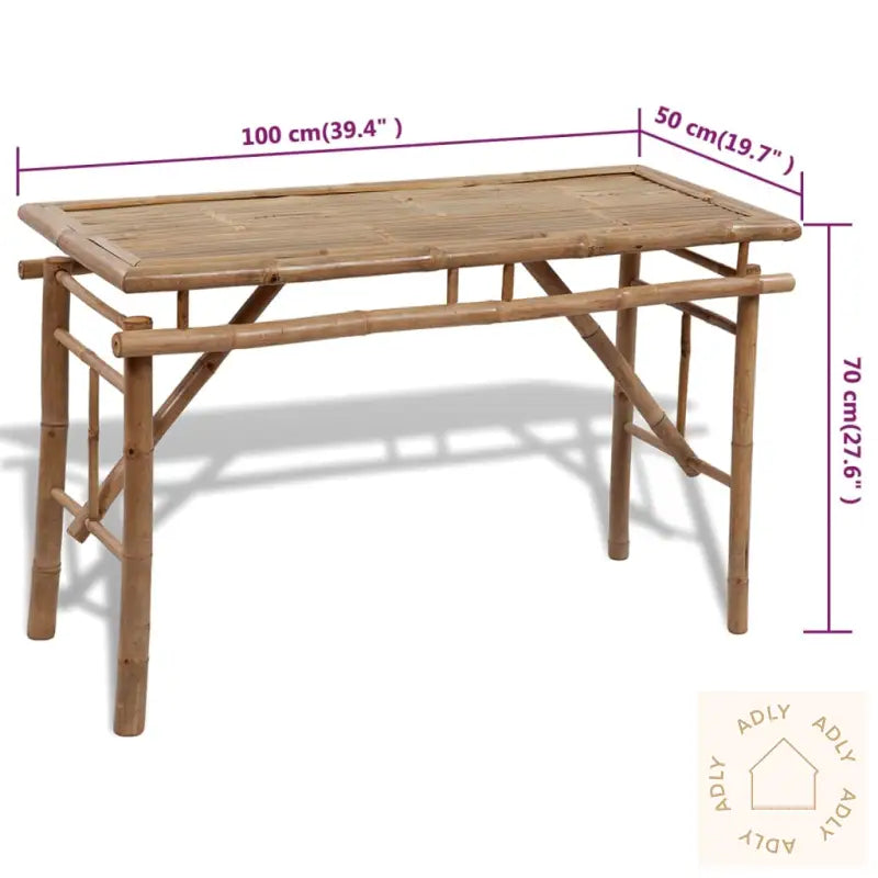 Ølbord Med 2 Benker 100 Cm Bambus