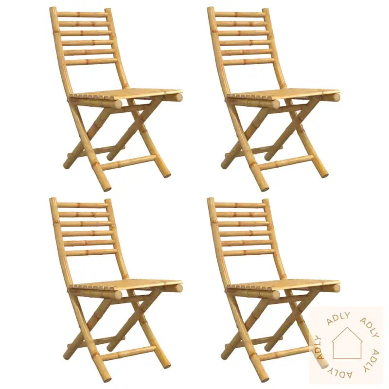 Sammenleggbare Hagestoler 4 Stk 43X54X88 Cm Bambus