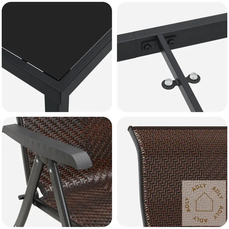 5-Delt Hagemøbelsett Brun Polyrotting