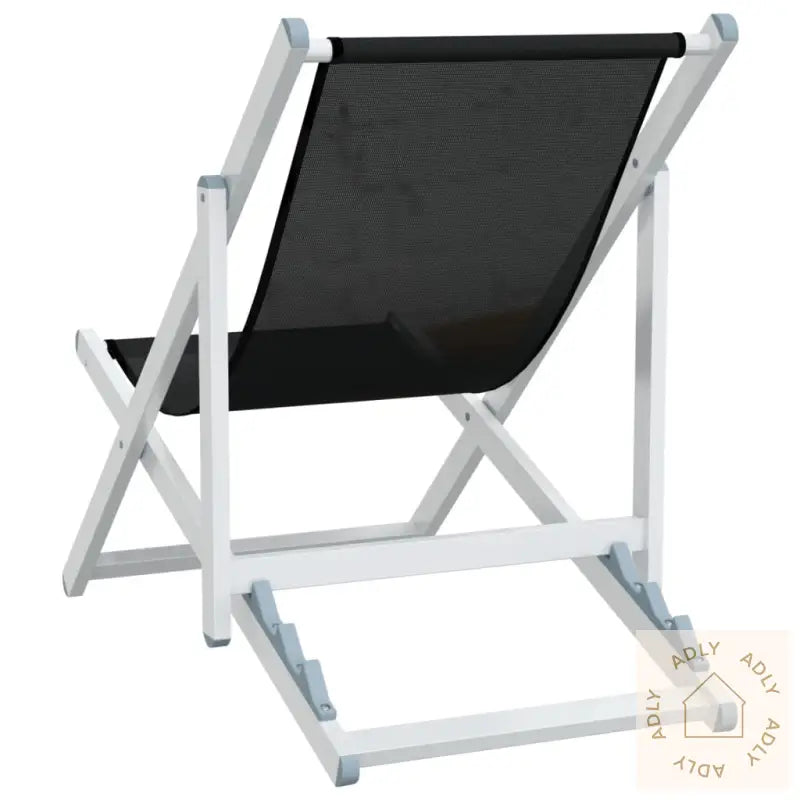 Sammenleggbare Strandstoler 2 Stk Svart Aluminium Og Textilene