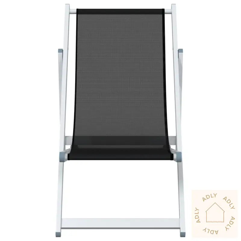 Sammenleggbare Strandstoler 2 Stk Svart Aluminium Og Textilene