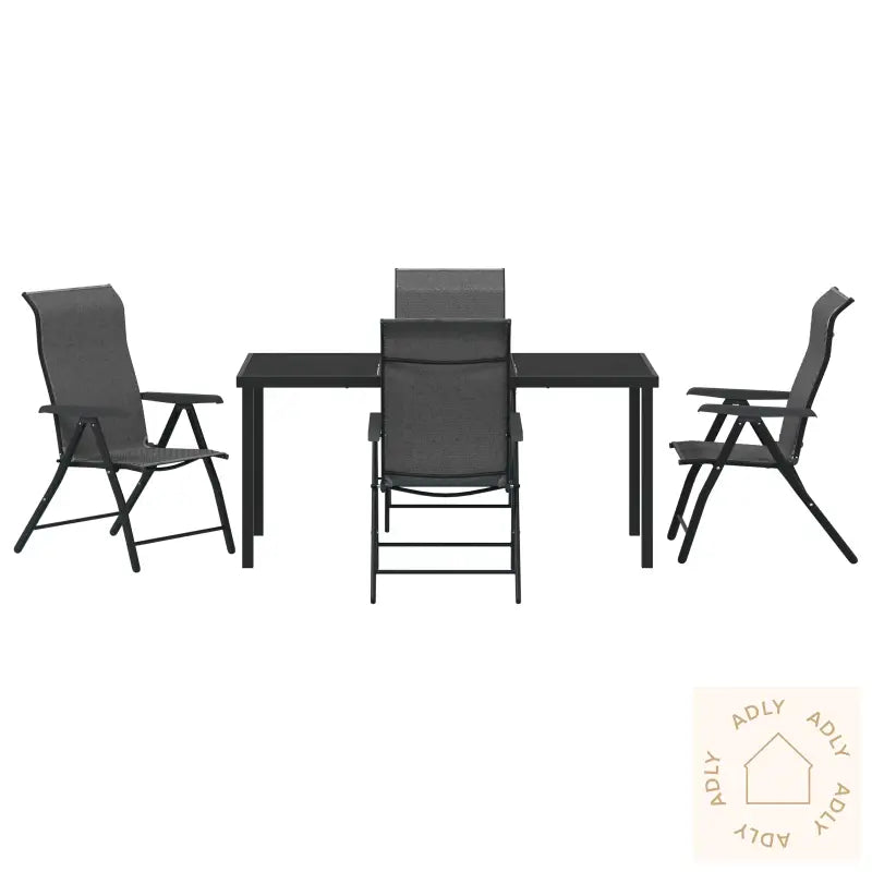 5-Delt Hagemøbelset Grå Pe-Rattan