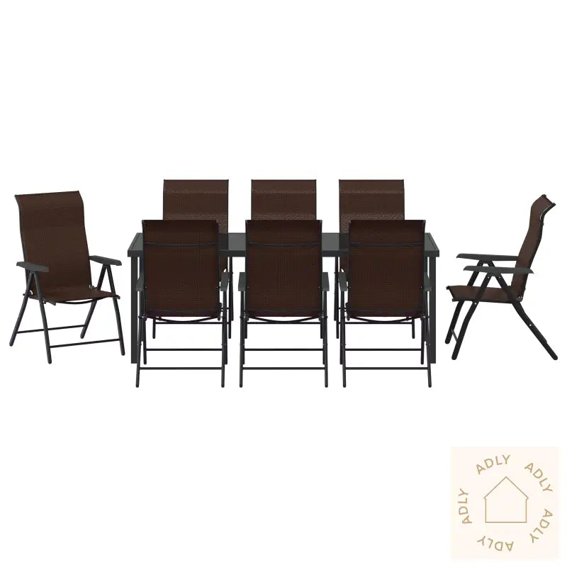 9-Delers Hagedining Sett Brun Polyrotting