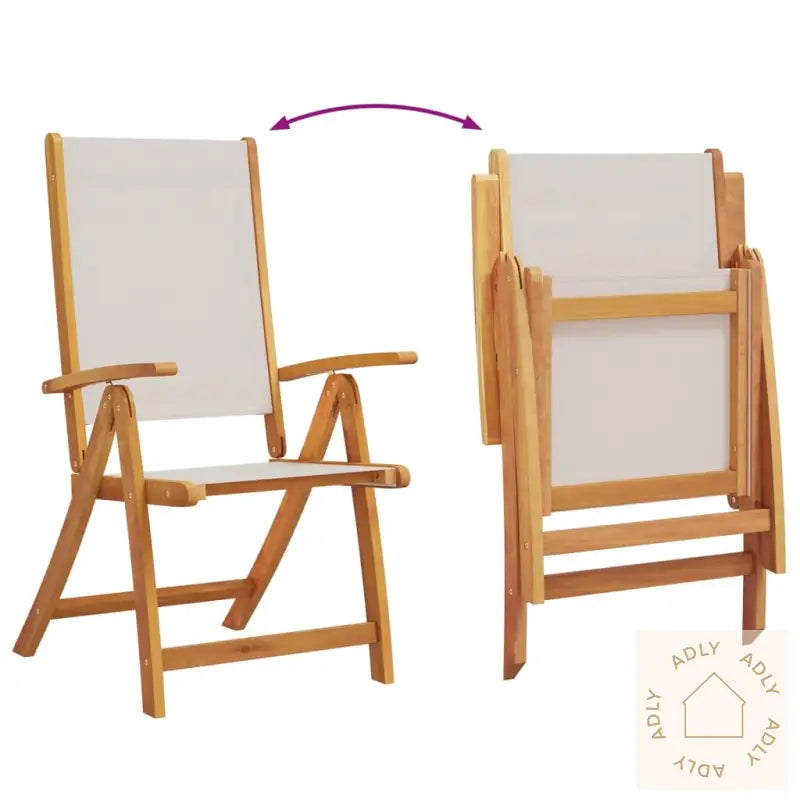 Sammenleggbare Stoler 8 Stk Heltre Akasie Og Textilene