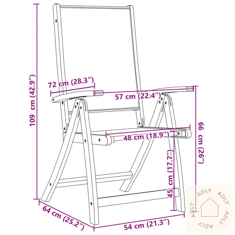 Sammenleggbare Stoler 6 Stk Heltre Akasie Og Textilene