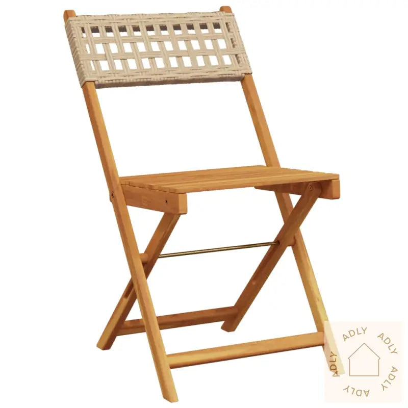 Sammenleggbare Hagestoler 8 Stk Beige Polyrotting Og Heltre