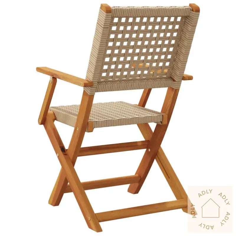Sammenleggbare Hagestoler 6 Stk Beige Polyrotting Og Heltre