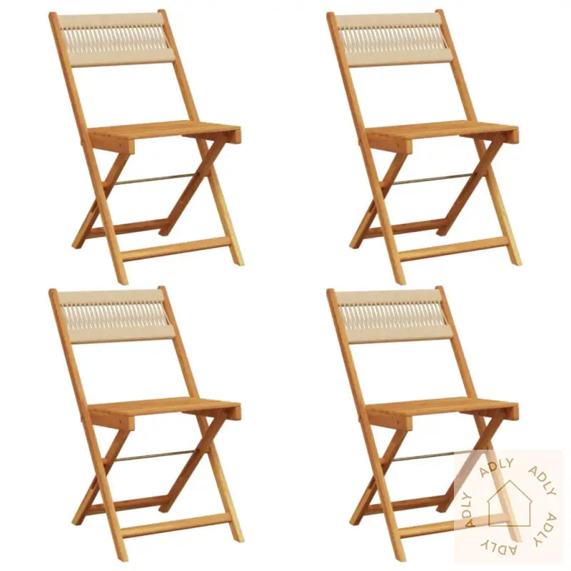 Sammenleggbare Hagestoler 4 Stk Beige Heltre Akasie