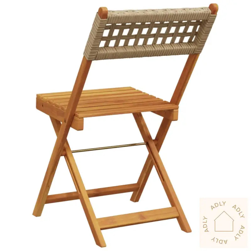 Sammenleggbare Hagestoler 8 Stk Beige Polyrotting Og Heltre