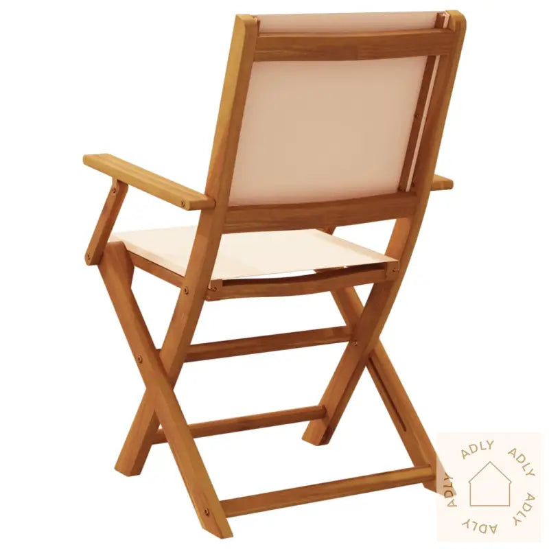 Sammenleggbare Hagestoler 8 Stk Beige Stoff Og Heltre