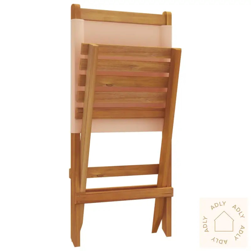 Sammenleggbare Hagestoler 4 Stk Beige Stoff Og Heltre