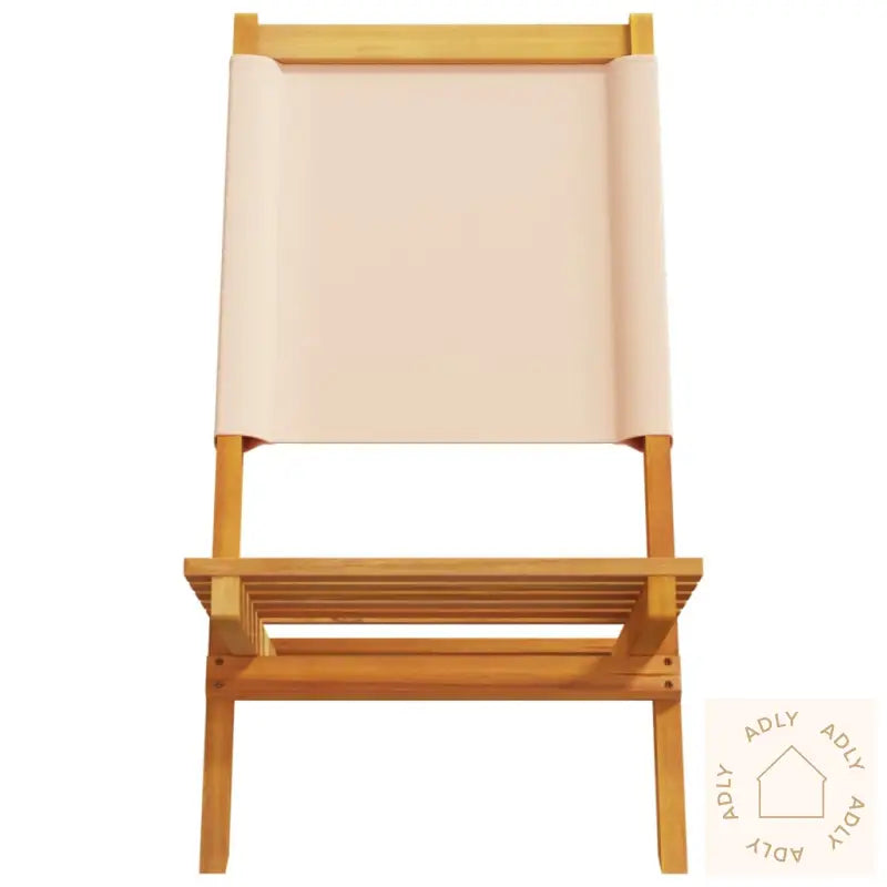 Sammenleggbare Hagestoler 6 Stk Beige Stoff Og Heltre
