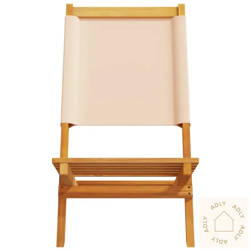 Sammenleggbare Hagestoler 8 Stk Beige Stoff Og Heltre
