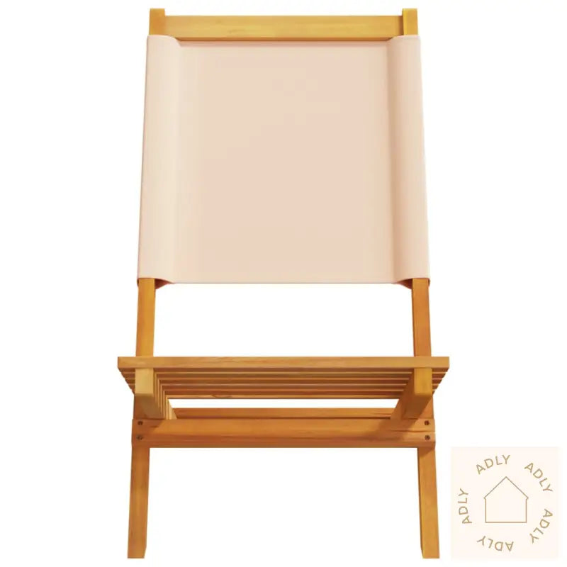 Sammenleggbare Hagestoler 4 Stk Beige Stoff Og Heltre