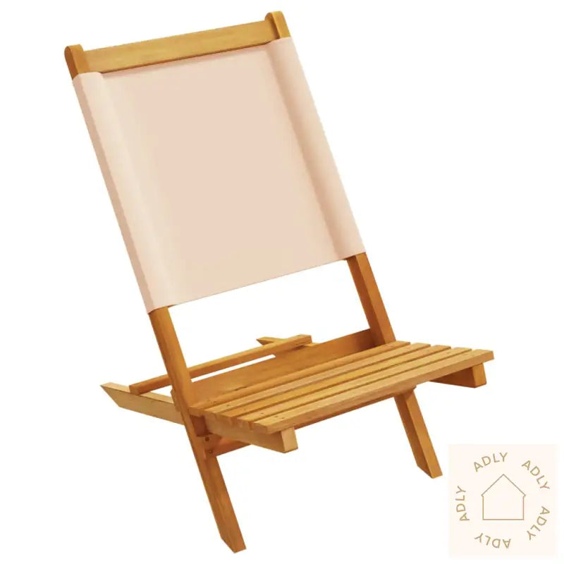 Sammenleggbare Hagestoler 4 Stk Beige Stoff Og Heltre