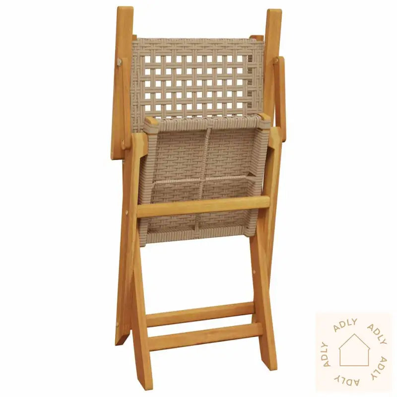 Sammenleggbare Hagestoler 8 Stk Beige Polyrotting Og Heltre