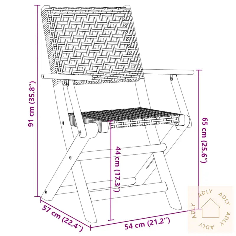 Sammenleggbare Hagestoler 6 Stk Svart Polyrotting Og Heltre