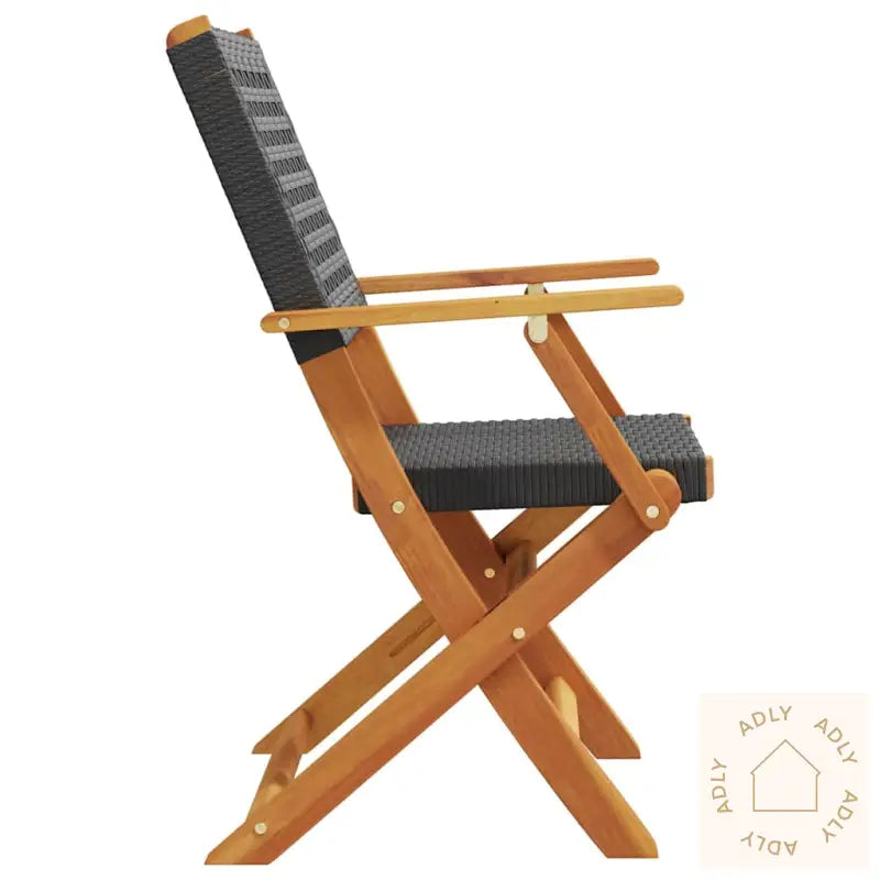 Sammenleggbare Hagestoler 6 Stk Svart Polyrotting Og Heltre