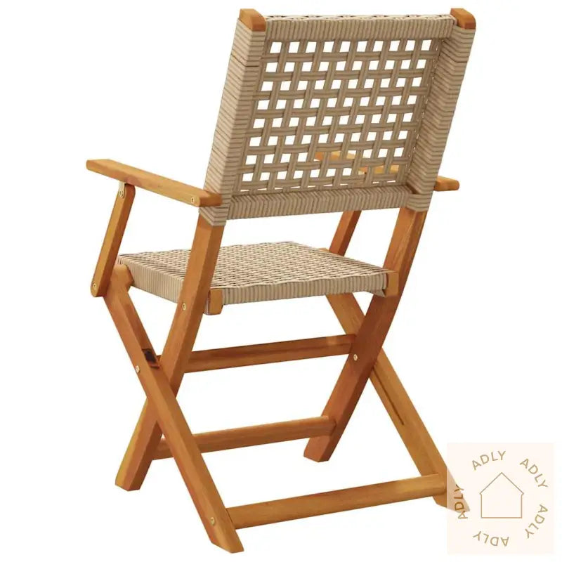 Sammenleggbare Hagestoler 8 Stk Beige Polyrotting Og Heltre