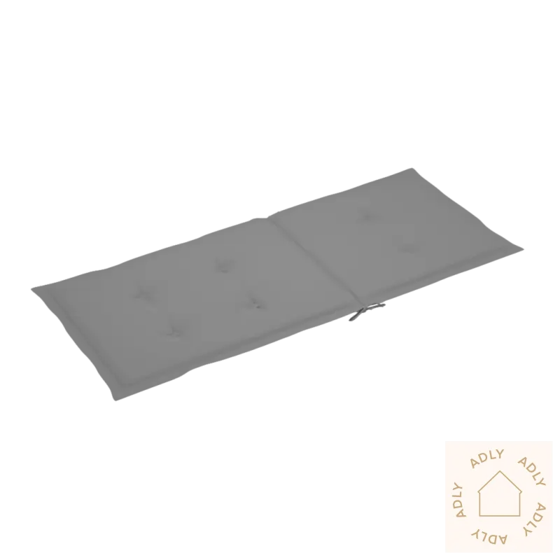 Grå pute med tie for sammenleggbare hagestoler i heltre akasie med gammeldags stil