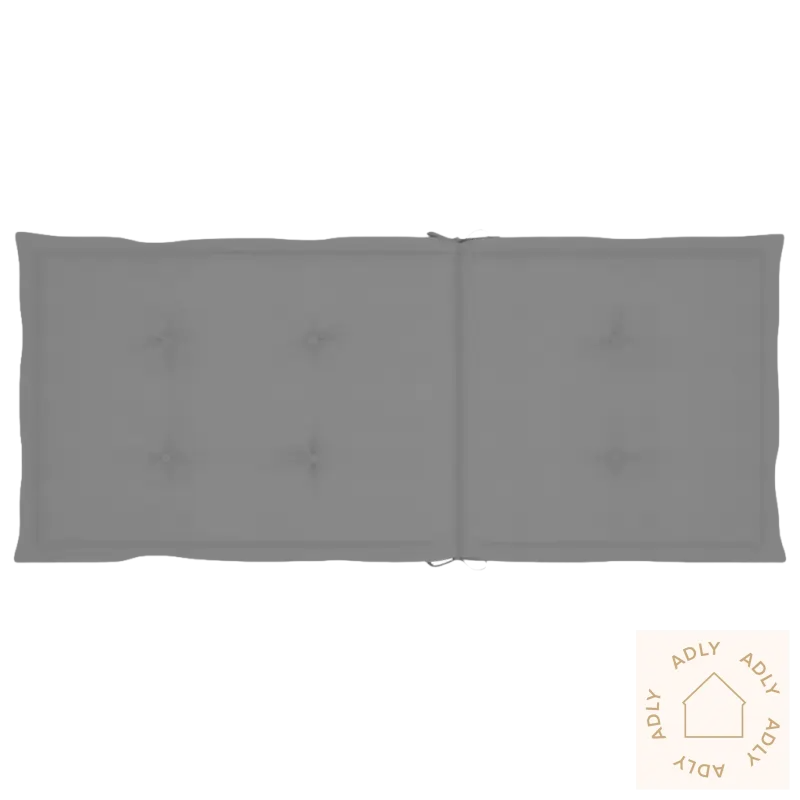 Grå rektangulær pute med bånd til sammenleggbare hagestoler i heltre akasie med gammeldags stil