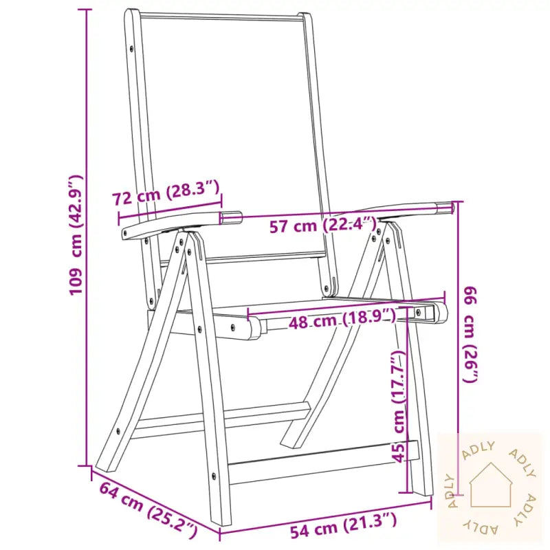 Sammenleggbare Stoler 6 Stk Heltre Akasie Og Textilene