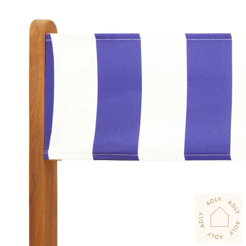 Sammenleggbare Hagestoler 8 Stk Blå Og Hvit Stoff Og Heltre