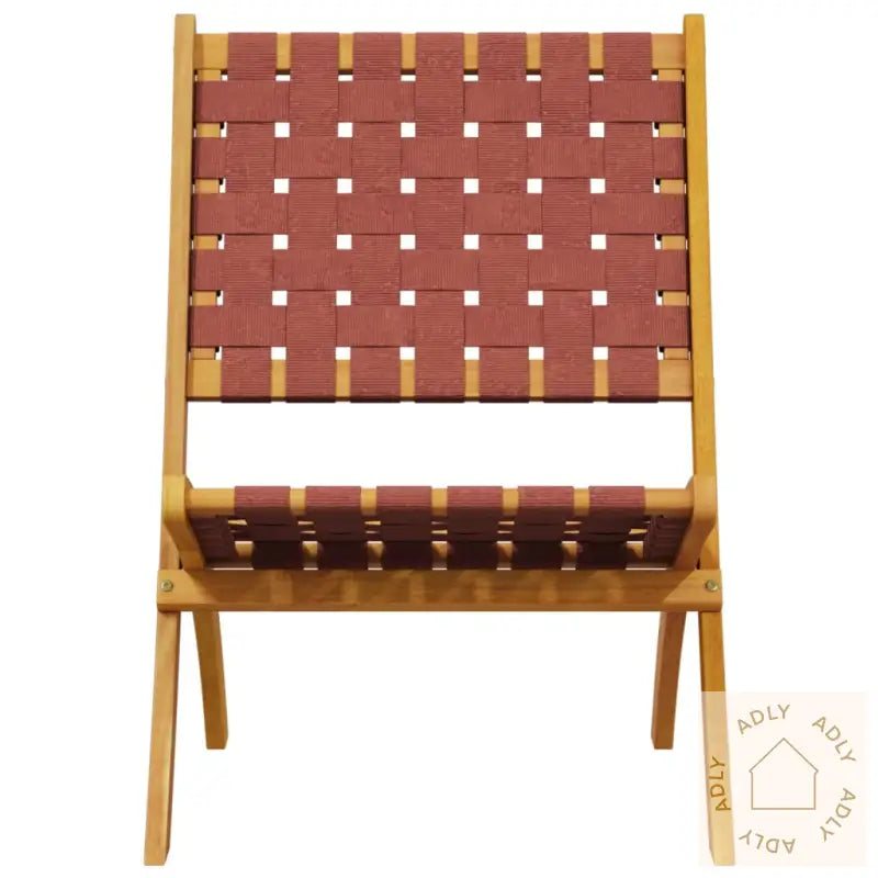 Sammenleggbare Hagestoler 2 Stk Rød Heltre Akasie Og Stoff