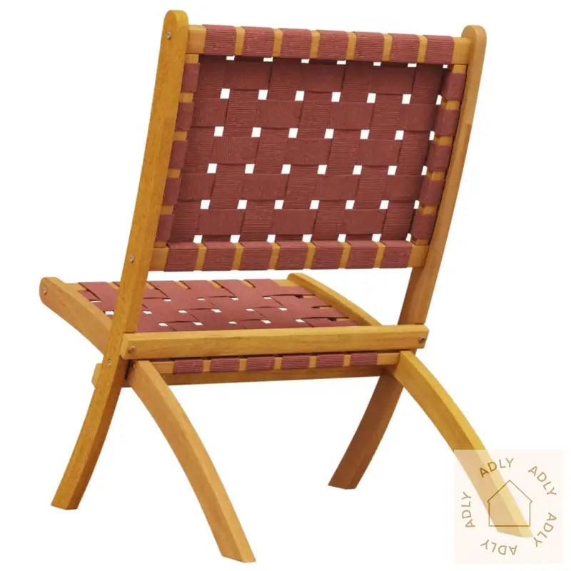 Sammenleggbare Hagestoler 2 Stk Rød Heltre Akasie Og Stoff