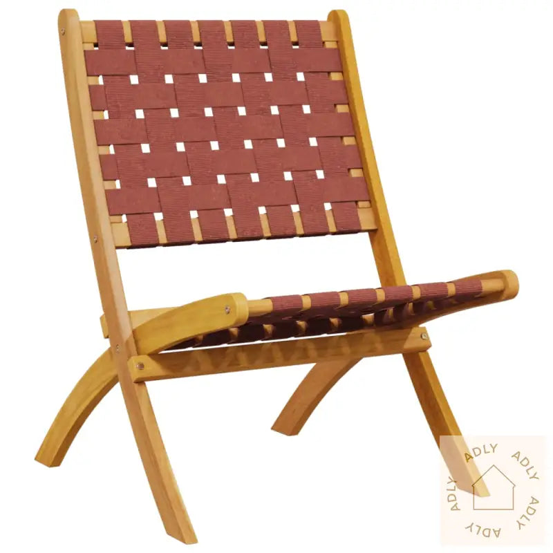 Sammenleggbare Hagestoler 2 Stk Rød Heltre Akasie Og Stoff