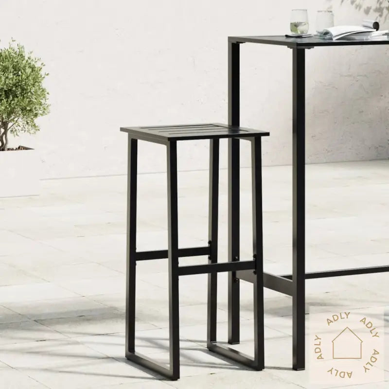 Barkrakker 2 Stk Svart 38X38X80 Cm Pulverlakkert Stål