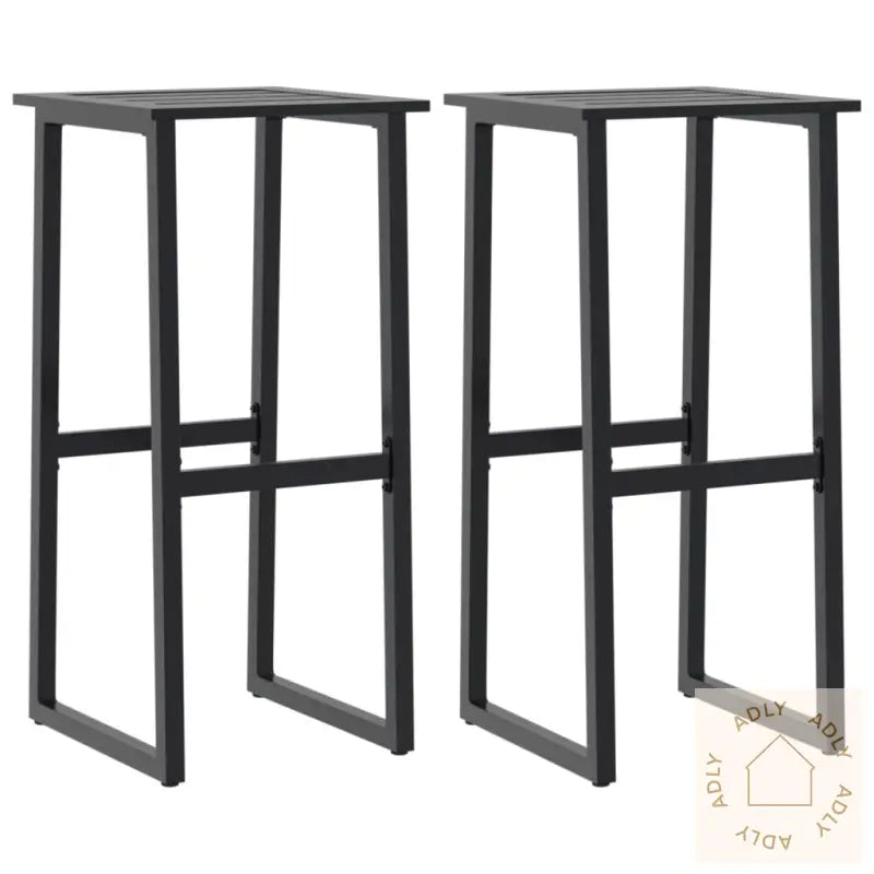 Barkrakker 2 Stk Svart 38X38X80 Cm Pulverlakkert Stål