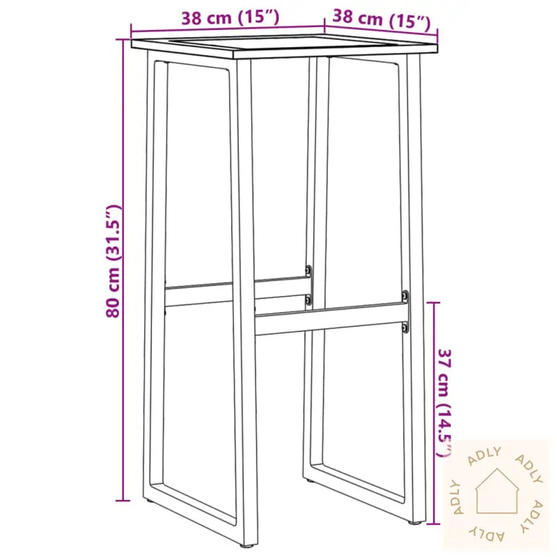 Barkrakker 4 Stk Svart 38X38X80 Cm Pulverlakkert Stål
