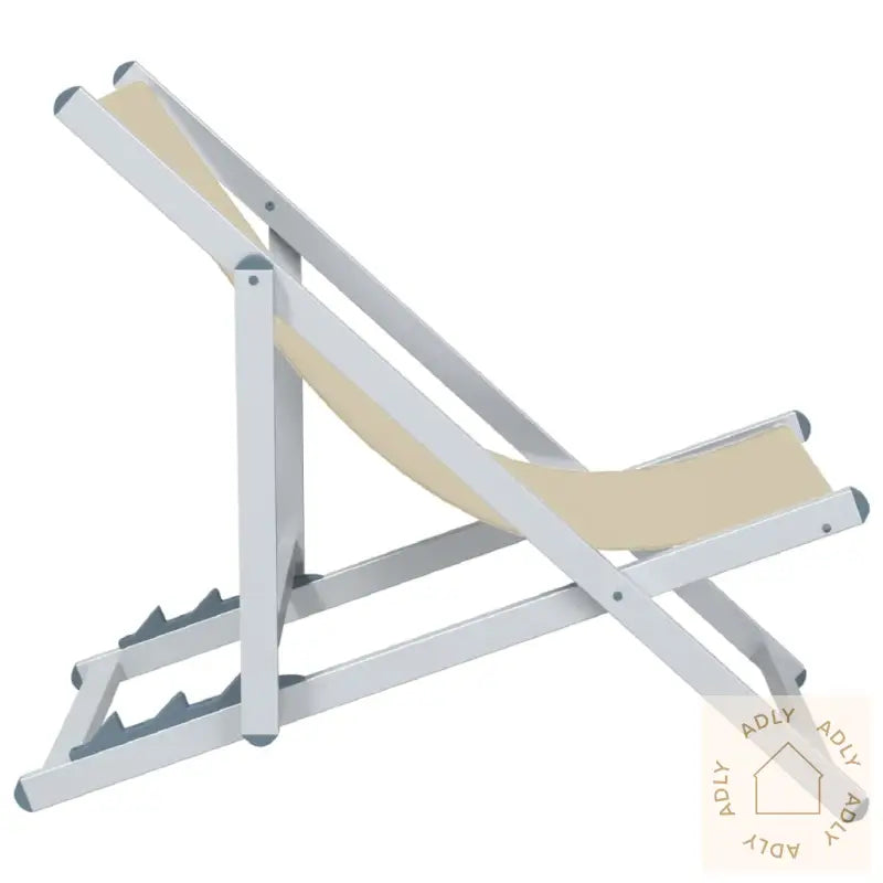 Sammenleggbare Strandstoler 2 Stk Krem Aluminium Og Textilene