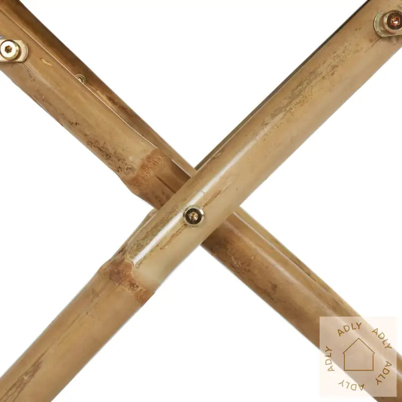 Sammenleggbare Regissørstoler 2 Stk Blå Bambus Og Stoff