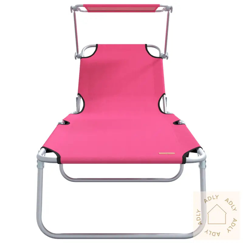 Sammenleggbare Solstoler 2 Stk Med Parasoll Rosa 600D Oxford-Stoff