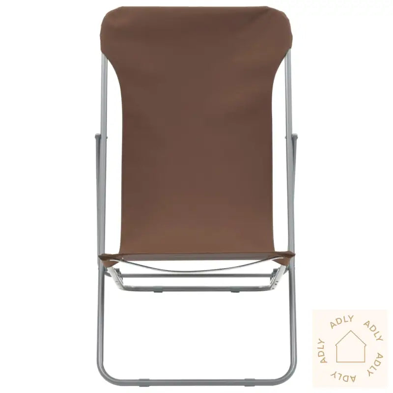 Sammenleggbare Strandstoler 2 Stk Stål Og Oxfordstoff Brun