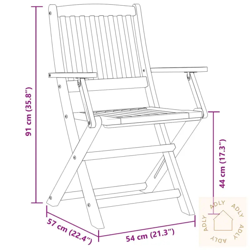 Sammenleggbart Bistrosett 3 Deler Heltre Akasie
