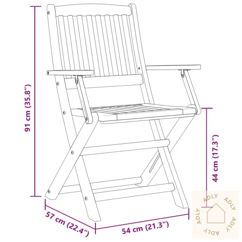 Sammenleggbart Bistrosett 3 Deler Heltre Akasie
