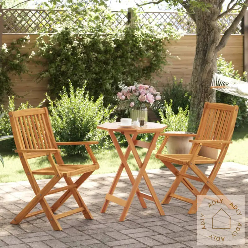 Sammenleggbart Bistrosett 3 Deler Heltre Akasie