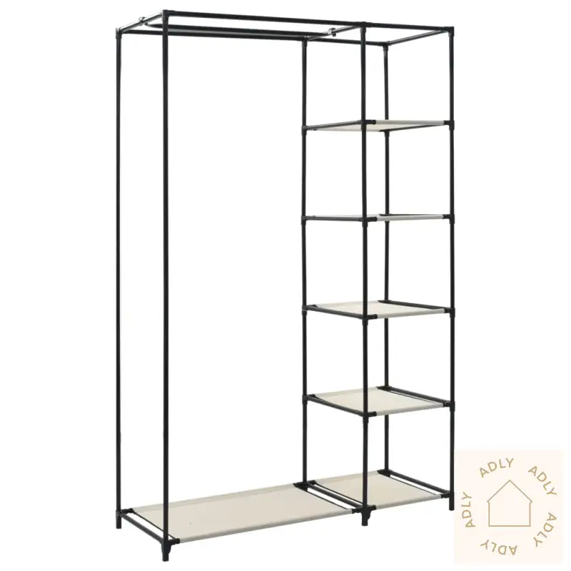 Sammenleggbar Garderobe Kremfarget 110X45X175 Cm Stoff