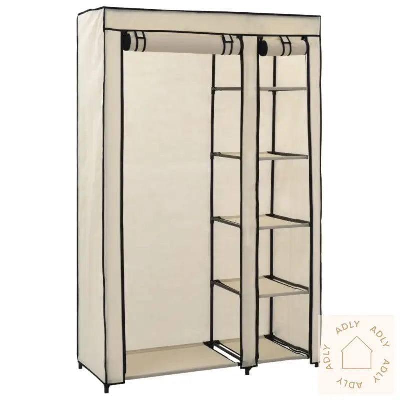 Sammenleggbar Garderobe Kremfarget 110X45X175 Cm Stoff