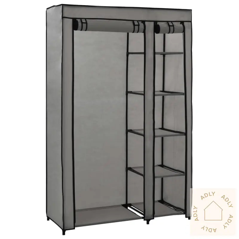 Sammenleggbare Garderober 2 Stk Grå 110X45X175 Cm Stoff