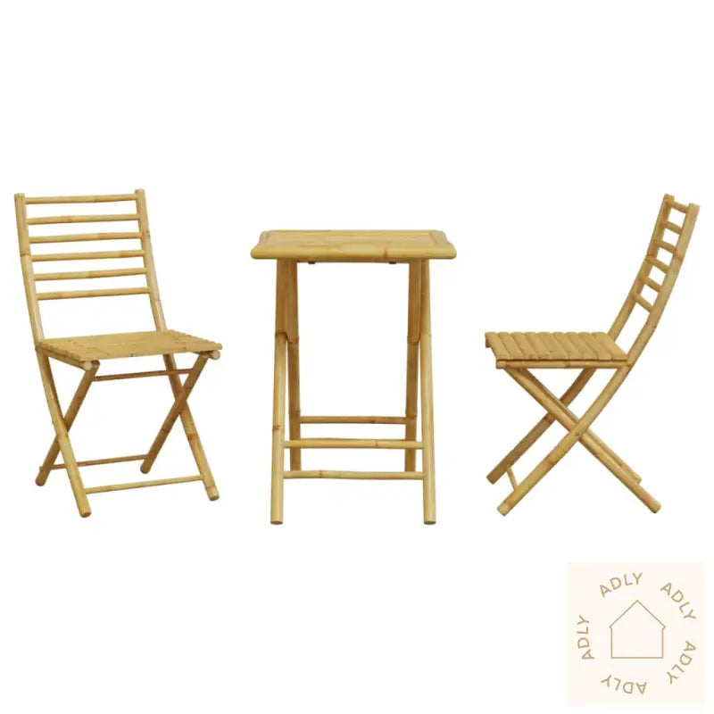Bistrosett 3 Deler Bambus