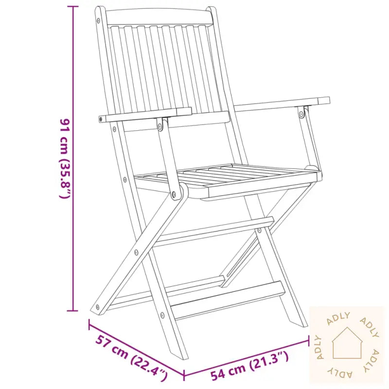 Utendørs Sammenleggbar Spisestue 7 Deler Heltre Akasie