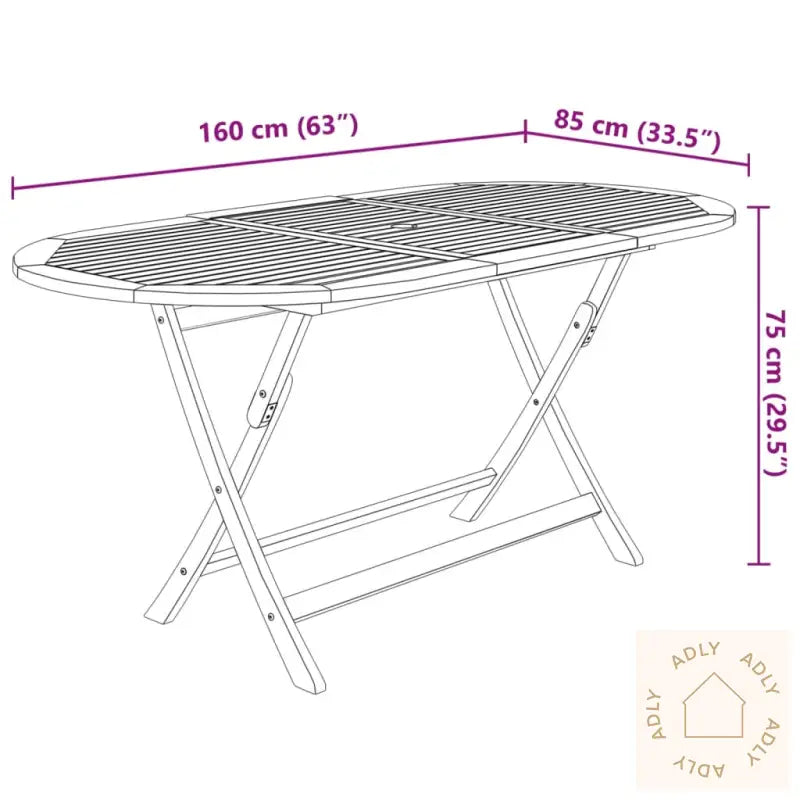 Utendørs Sammenleggbar Spisestue 7 Deler Heltre Akasie