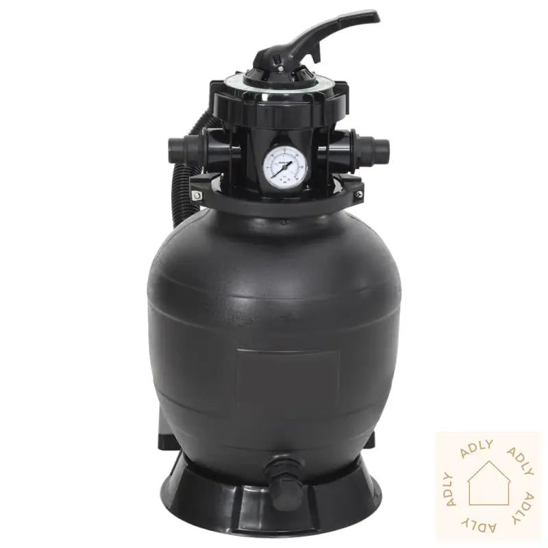 Sandfilter For Basseng Med 6-Veis Ventil Svart