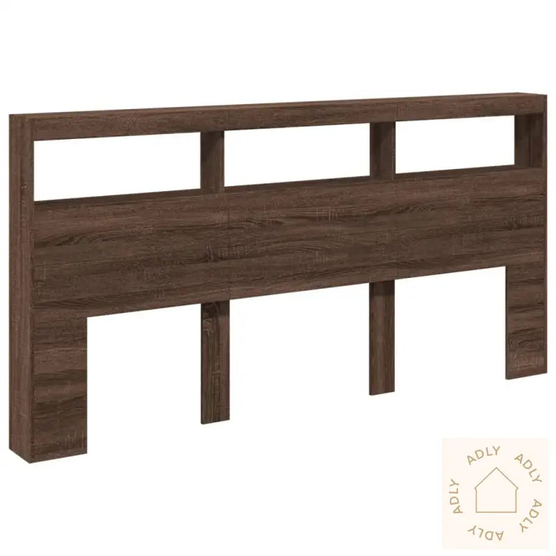 Hodegavl Skap Med Led Brun Eik 200X17X102 Cm