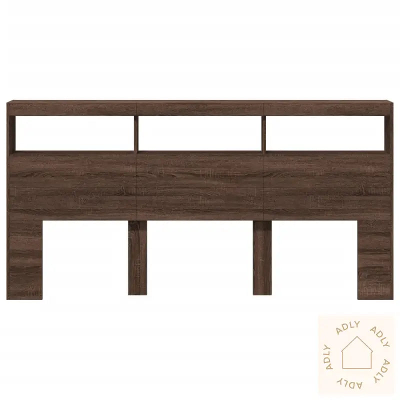 Hodegavl Skap Med Led Brun Eik 200X17X102 Cm